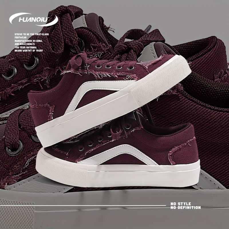 HUANQIU Women's Lace-up Front Skate Shoes Comfy Casual Sneakers