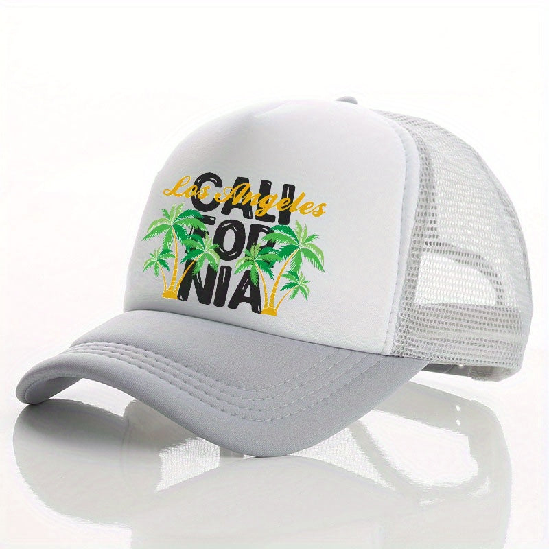Summer Multicolor Hat Tree Letter Print Mens Peaked Cap