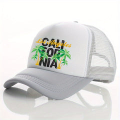 Summer Multicolor Hat Tree Letter Print Mens Peaked Cap