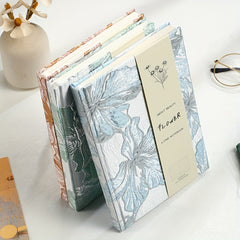 Floral Lily Journal Pink Nylon Golden Accents 1pc Notebook