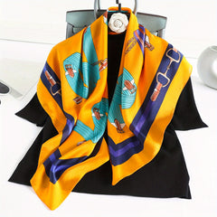 Polyester Print Scarf All match Elasticity Neck Scarf