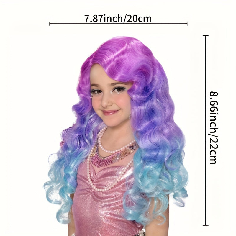 Girl's Mermaid Cosplay Wig for School Performance