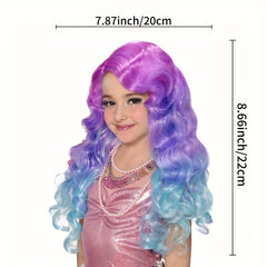 Girl's Mermaid Cosplay Wig for School Performance