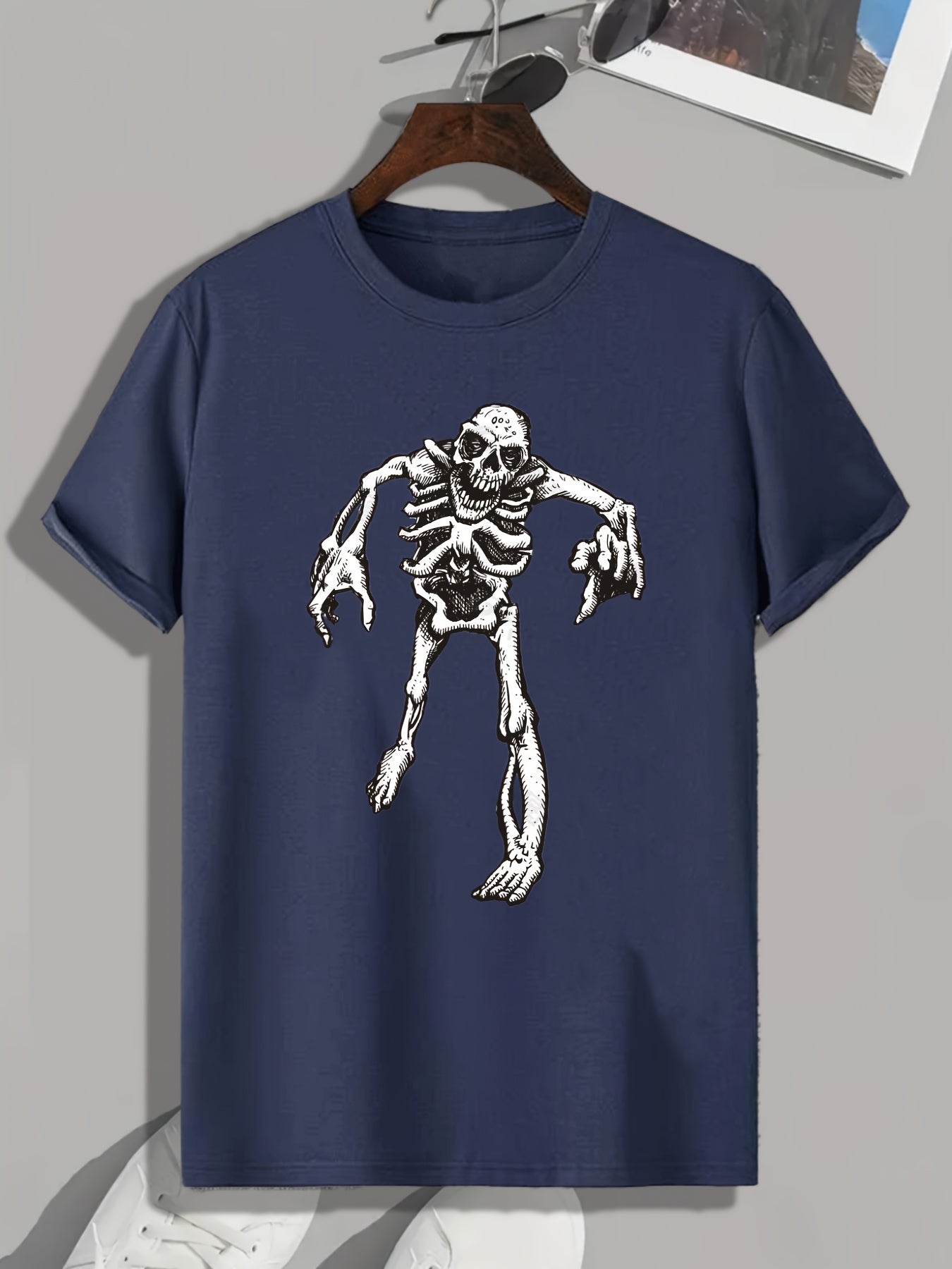 Skeleton Zombie Print Men's Graphic T-shirt for Summer