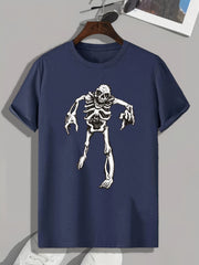 Skeleton Zombie Print Men's Graphic T-shirt for Summer