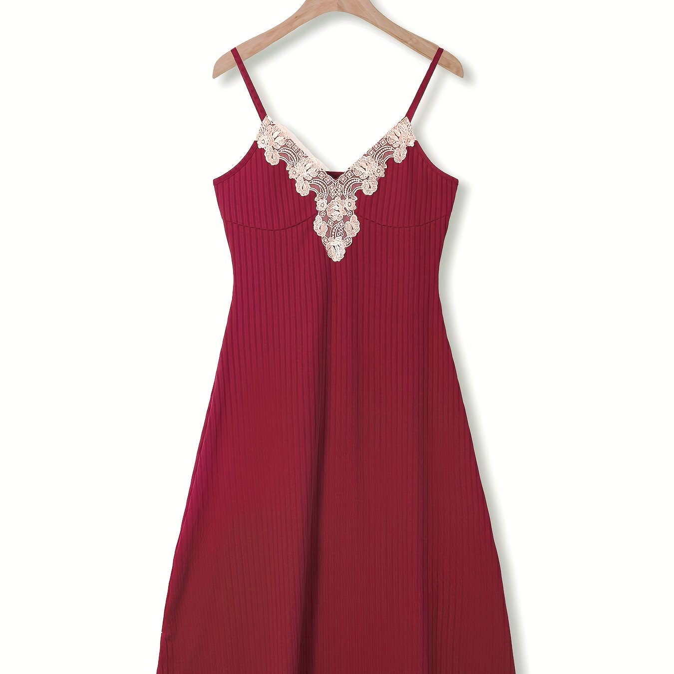 Lace Lounge Dress V-Back Spaghetti Strap Home Wear