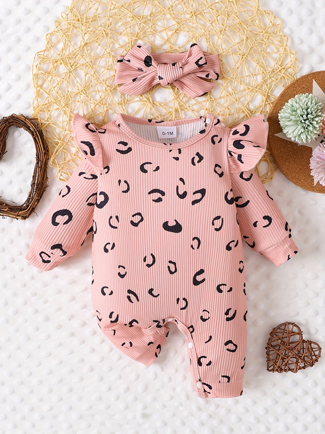 Newborn Infant Romper Long Sleeve Crew Neck Jumpsuit For Baby Boys And Girls