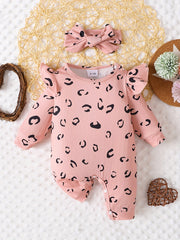 Newborn Infant Romper Long Sleeve Crew Neck Jumpsuit For Baby Boys And Girls