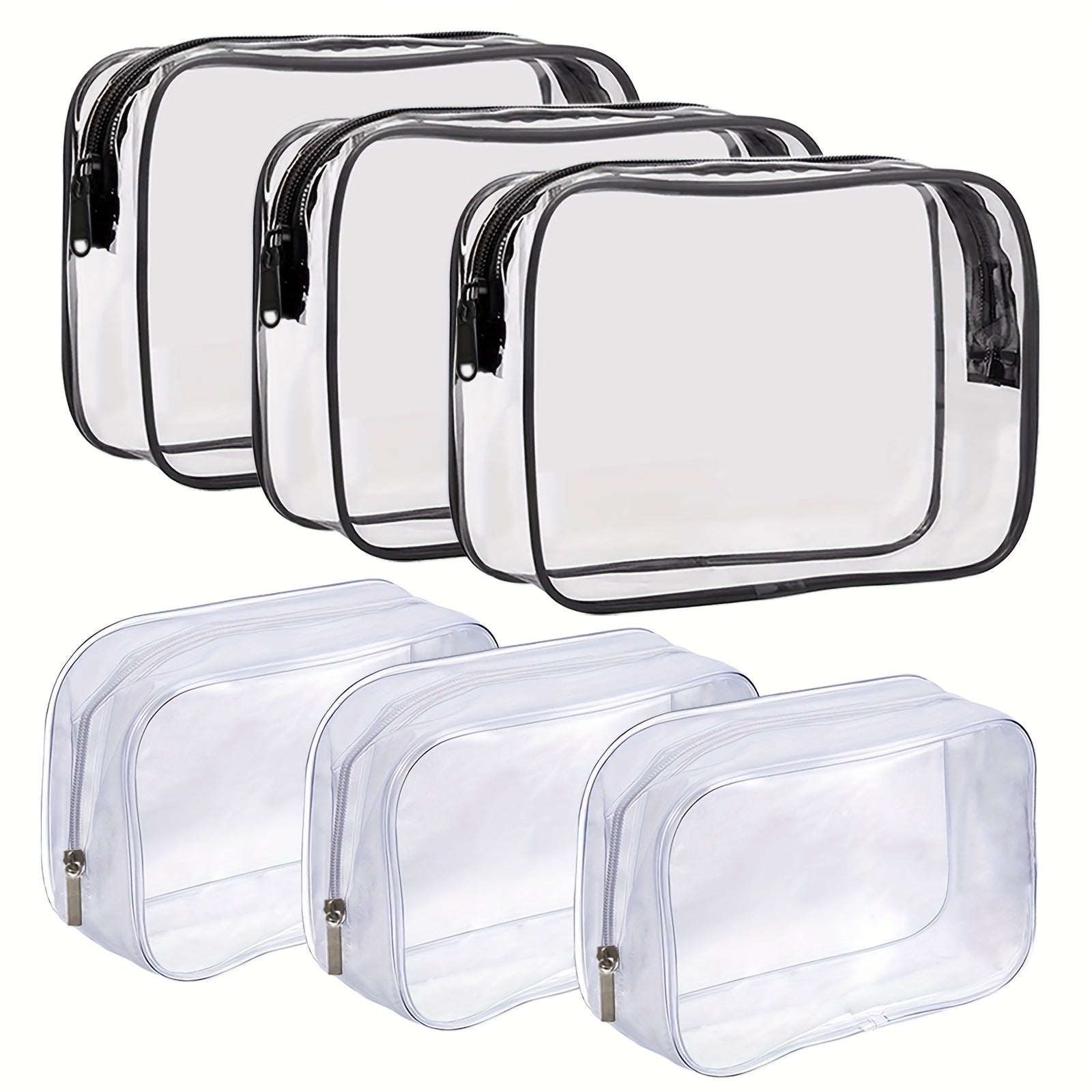 Clear Makeup Bags Set Transparent Cosmetic Bag Travel Toiletry Zipper