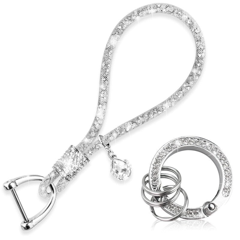 Crystal Bracelet Keychain Purse Bag Backpack Car Charm