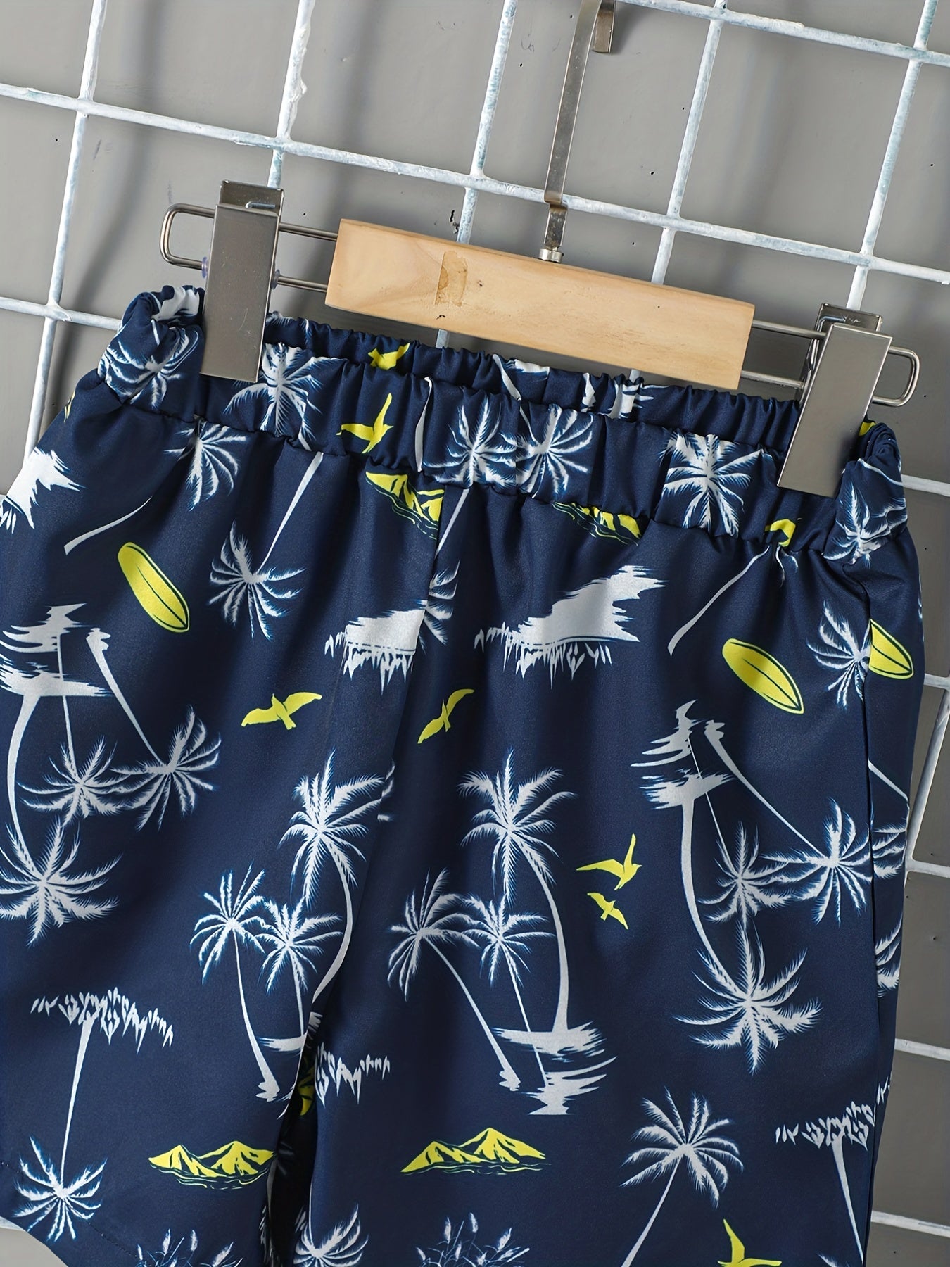 Boys Teen Coconut Tree Print Shirt & Shorts Set for Summer