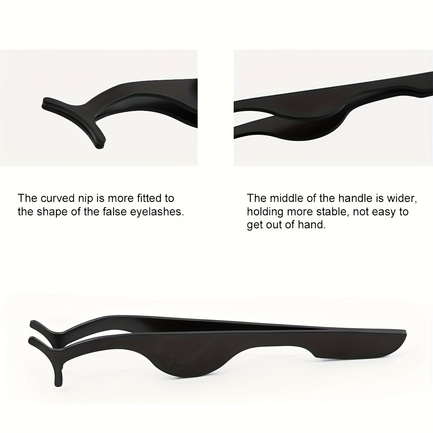 2pcs Stainless Steel Eyelashes Applicator Tool Extension Tweezers Remover Clip