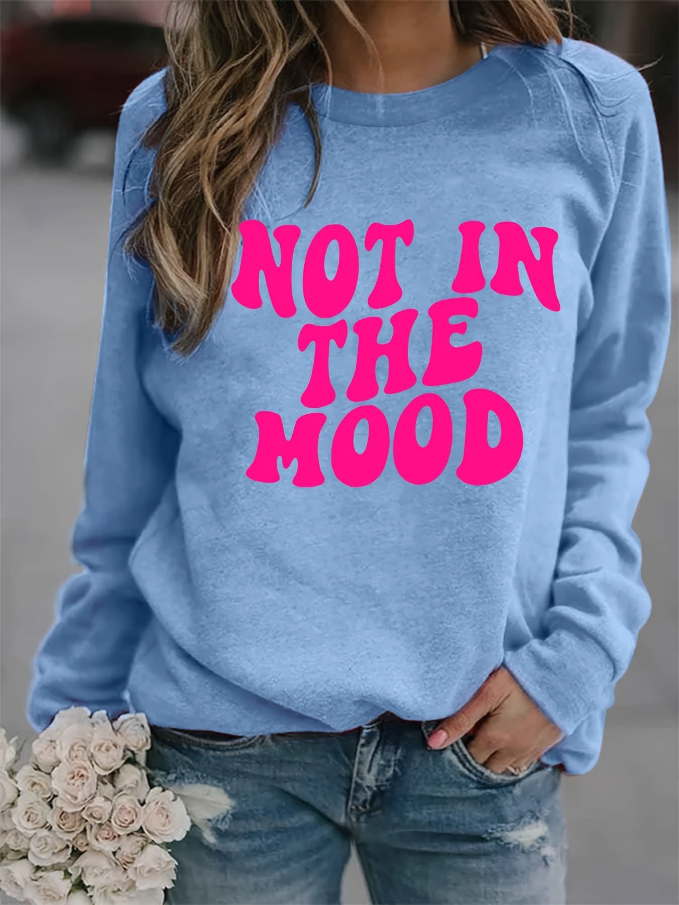Print Sweatshirt Long Sleeve Crew Neck Casual Sweatshirt
