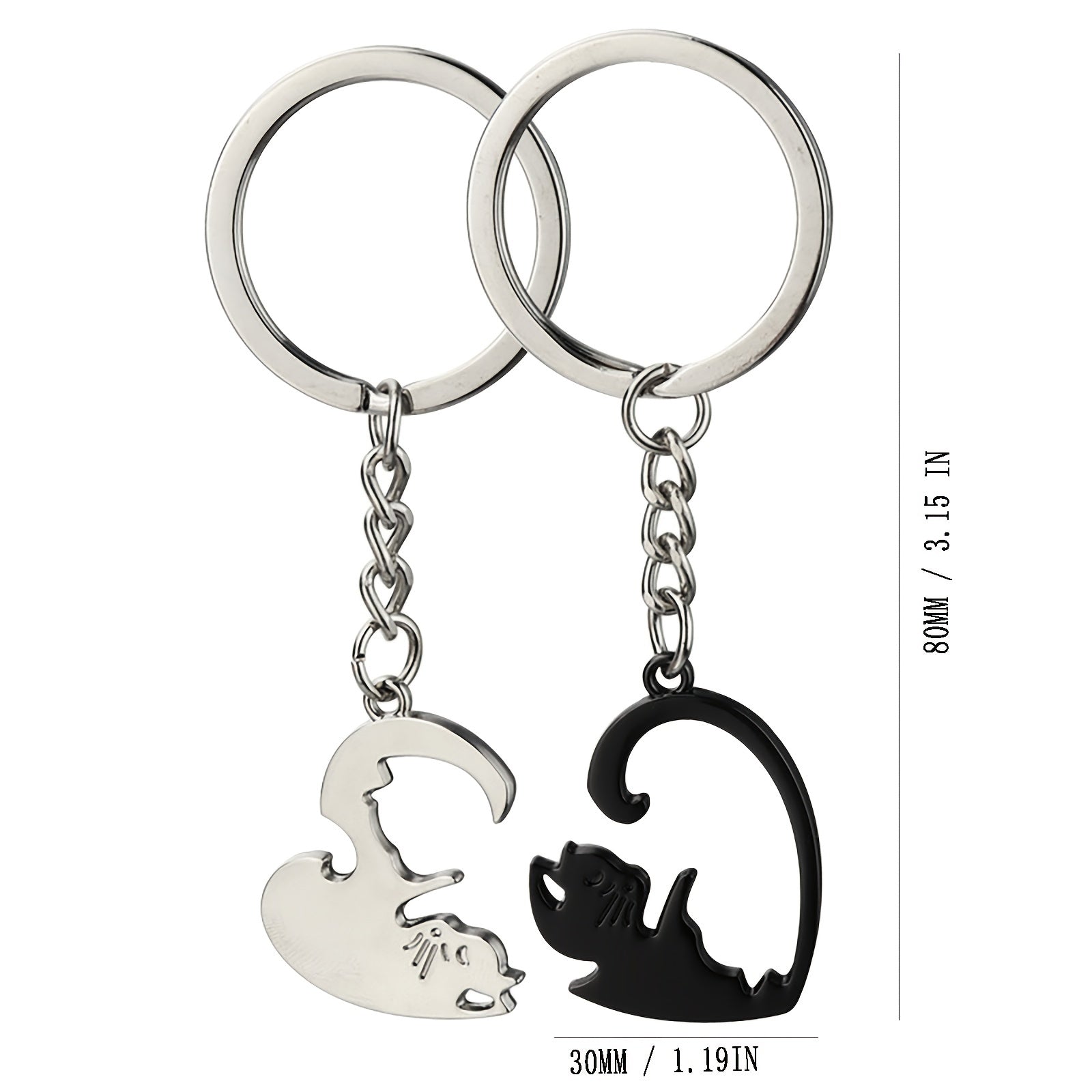 Heart Shaped Cat Keychains - Ideal Gift for Loved Ones