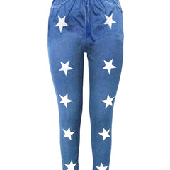 Star Print Skinny Leggings Stretchy Women's Clothing