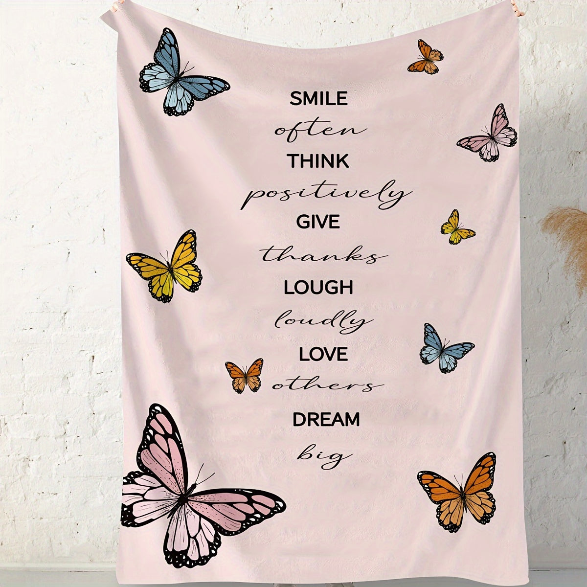 Butterfly Print Blanket Microfiber Warm Throw for Living Room Sofa Camping