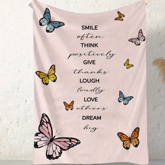 Butterfly Print Microfiber Blanket for Outdoor Picnics, Sofa, and Living Room