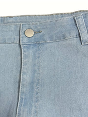 Women's Plus Ombre Print Ripped Button Fly High Rise Skinny Jeans