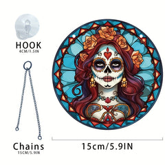 Halloween Acrylic Katrina Hanging Decorations with Bloody Horror Elements