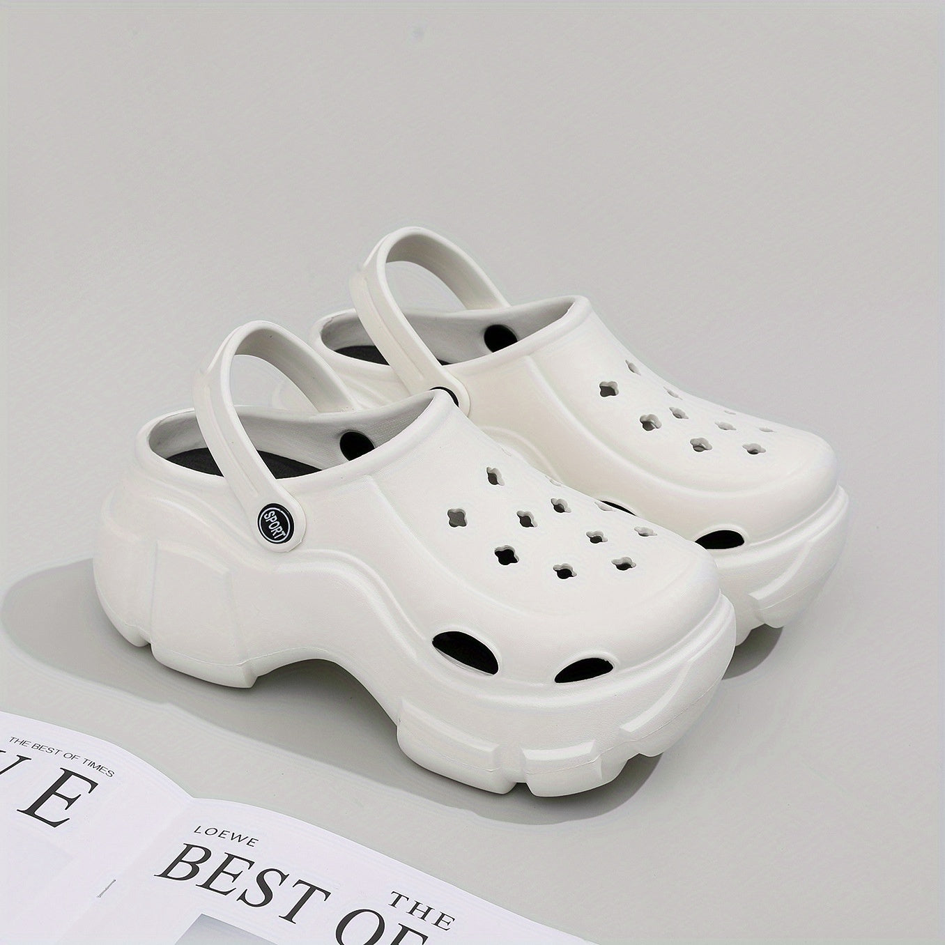 Women's Hollow Out Platform Clogs Casual Slip On Shoes