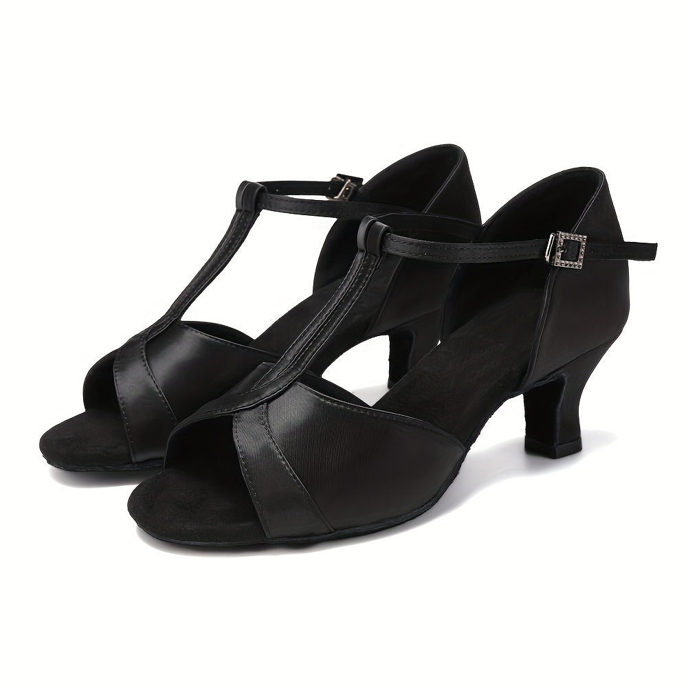 Women's Professional Latin Dance Shoes Medium Heel Lightweight & Comfortable