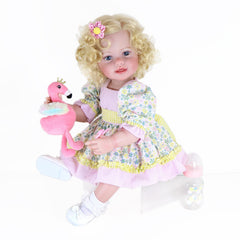 Flamingo Girl 3D Painted Skin Vinyl Rooted Hair Flamingo Plush Halloween