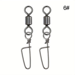 50pcs Fishing Rolling Barrel Swivels With 8 Shape Connectors