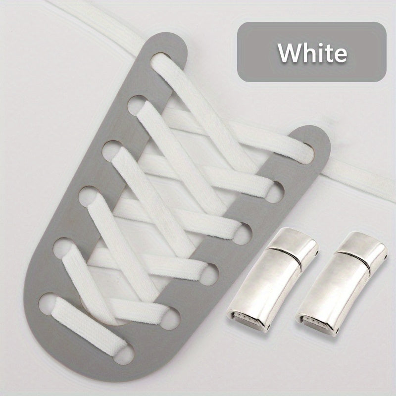 Flat Elastic Shoelaces With Clip Buckles For Sneakers