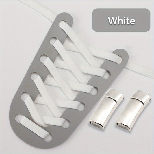 Flat Elastic Shoelaces With Clip Buckles For Sneakers