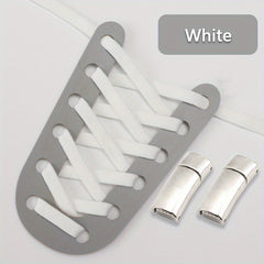 Flat Elastic Shoelaces With Clip Buckles For Sneakers