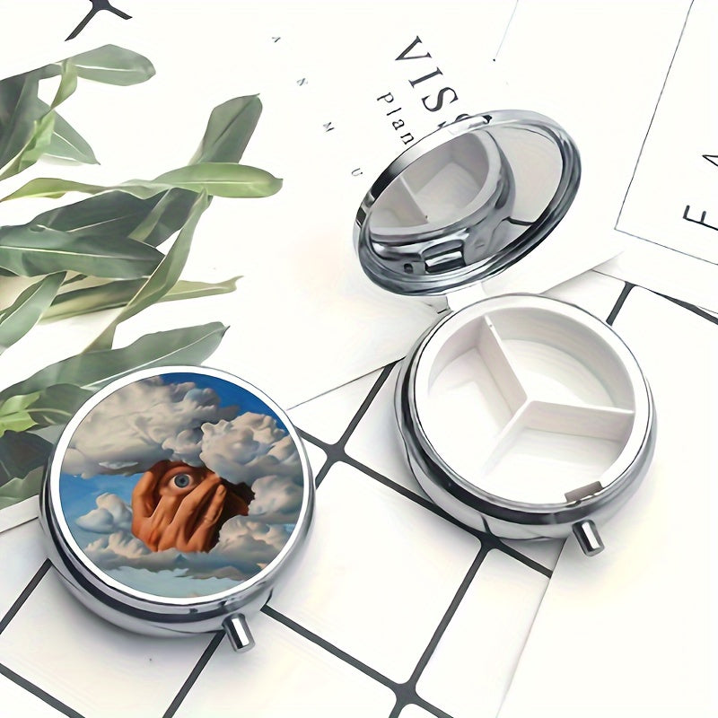 Cloud Eye Covering Medicine Box 3 Grid Portable Decorative Storage