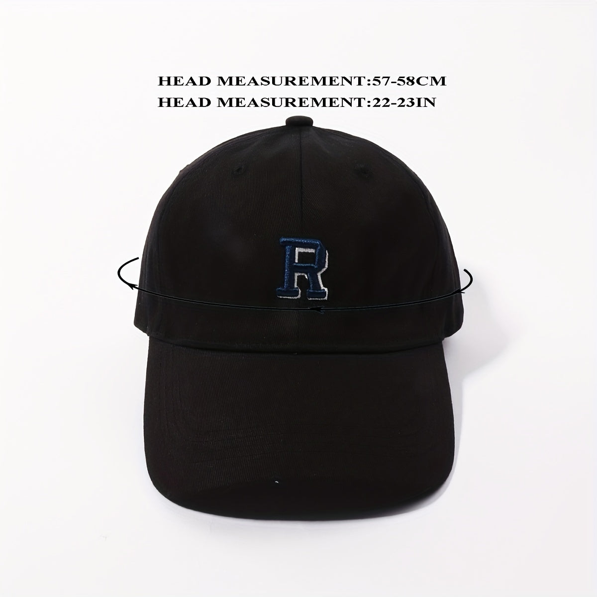 R Embroidered Baseball Cap Casual Sunshade Dad Hat Adjustable Unisex Sun Hats