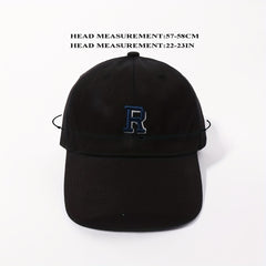 R Embroidered Baseball Cap Casual Sunshade Dad Hat Adjustable Unisex Sun Hats