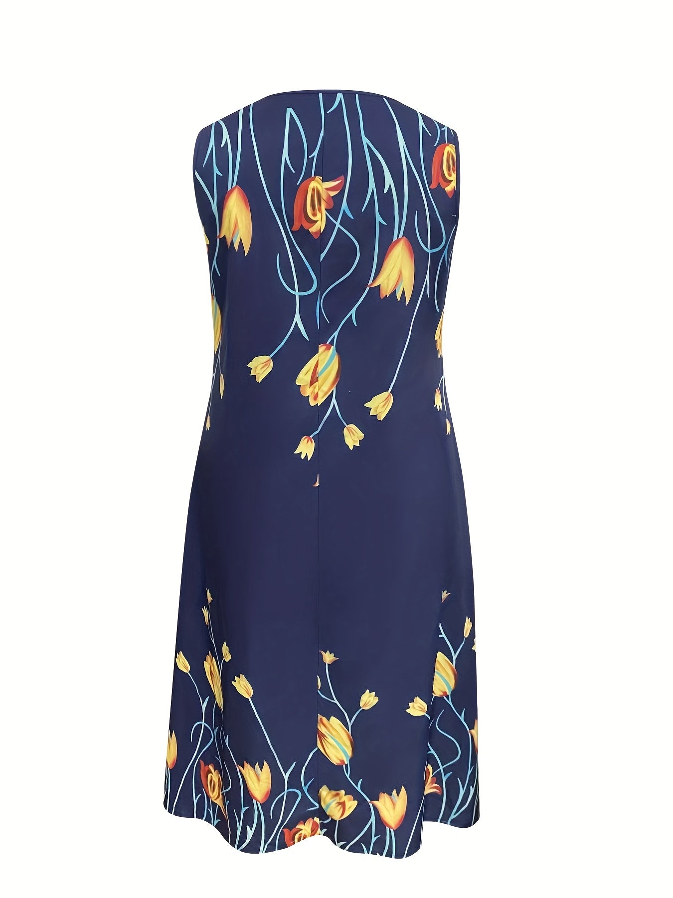 Floral Print Maxi Tank Dress & Cardigan Set