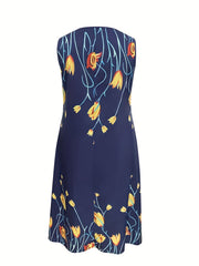 Floral Print Maxi Tank Dress & Cardigan Set