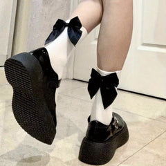 Girls Bowknot Stockings Crew Socks