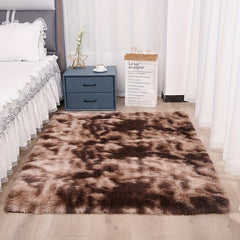 Tie Dyed Area Rug Soft Fluffy Shag Carpet