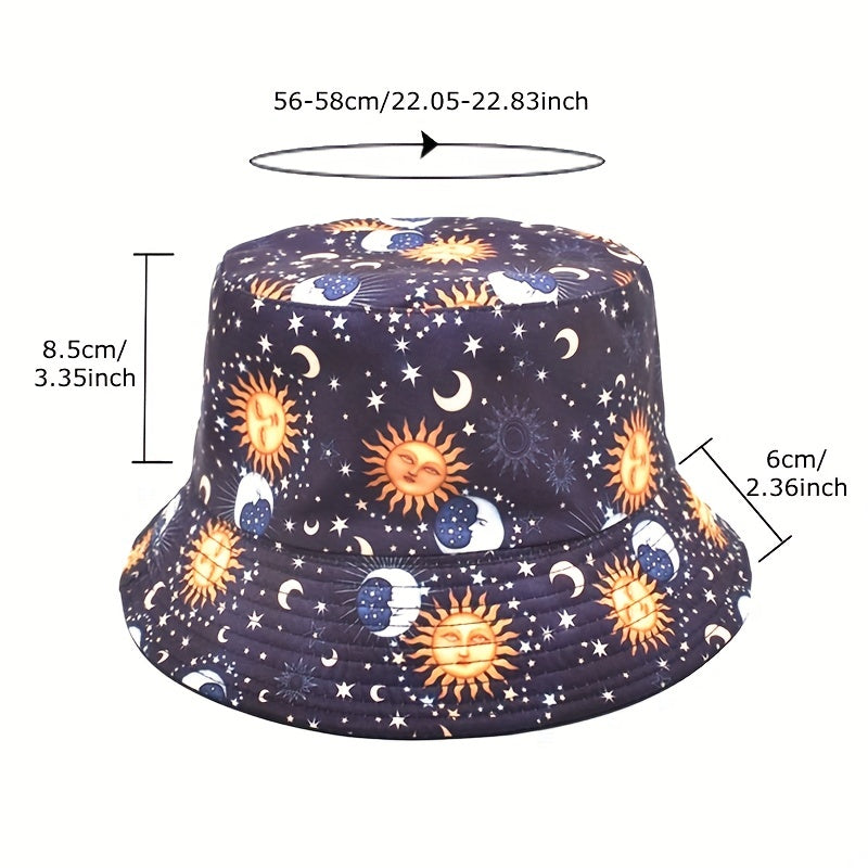 Starry Sky Bucket Hat Outdoor Sun Protection for Men Y2K Travel