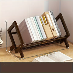 Desktop Bookshelf Bamboo Organizer Shelves Home Office Living Room