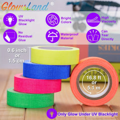 Fluorescent Neon Tape 6 Colors 1.5m Per Roll