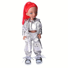 Pink Doll 360 Jointed Doll with 4 Outfits Fashionable Collectible Gift for Girls