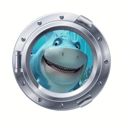 3D Diving Mirror Shark Toilet Sticker Self-adhesive Decal