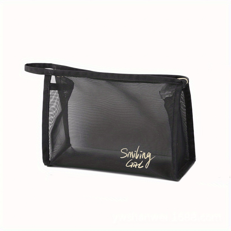 Mesh Makeup Storage Bag Transparent Travel Toiletry Wash Bag