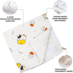 Soft Cotton Burp Cloth 6 Layers Large Size 20 10''