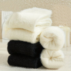 5 Pairs Fuzzy Socks Comfy & Warm Mid Tube Women's Stockings