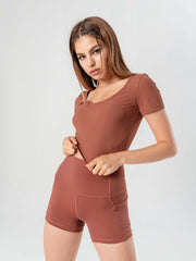Women's Solid Fitness Cropped T-shirt Top