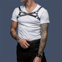 Men's PU Leather Body Chest Belt Harness for Party Costume Club