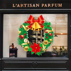Colored Christmas Wreath PVC Window Stickers