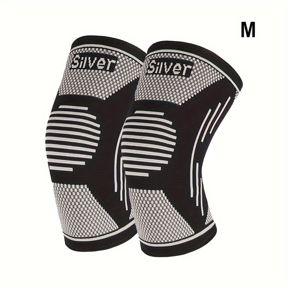 2pcs Silver Fiber Silver Ion Sports Knee Pads Anti odor Breathable Knitted