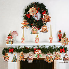 Gingerbread Man Christmas Decoration Pendant Set